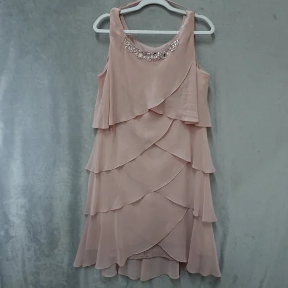 Ignite Evenings | Dresses | Ignite Evenings New York Dress Womens 6 Formal  Tiered Blush Pink Easter Spring | Poshmark